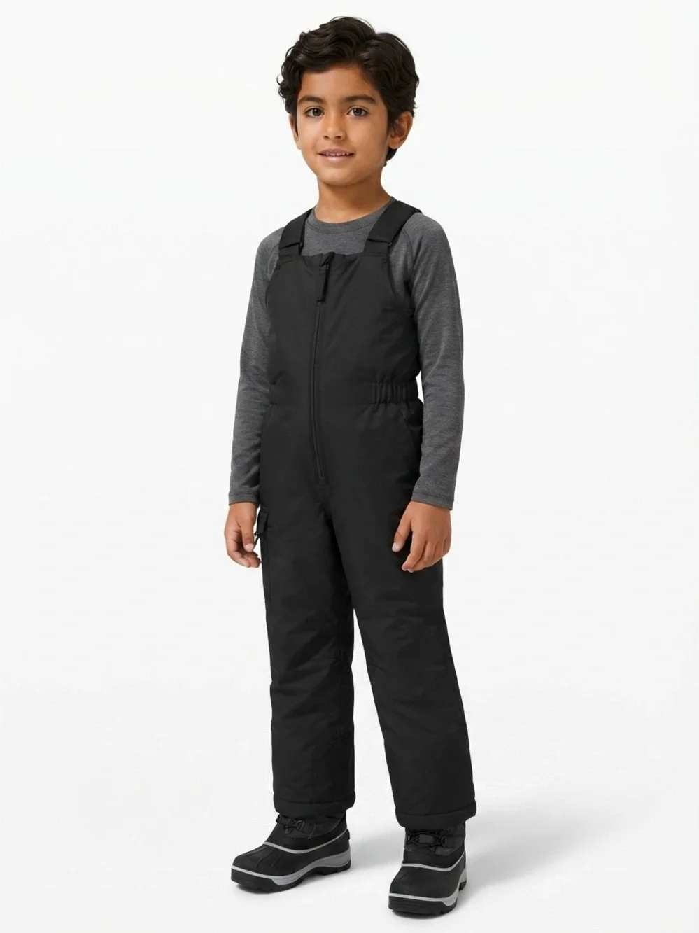 Slalom Kids Insulated Snow Bib Overalls Nylon Black 4T